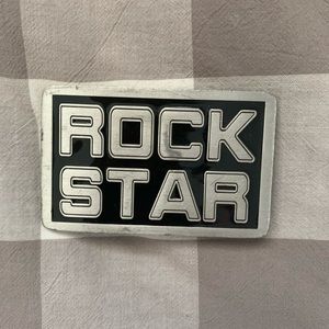 Pewter Rock Star Belt Buckle